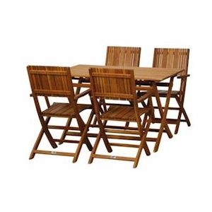 SIENA GARDEN Falun SET Kl-Ses. 5st J01340 - bruin Hout J01340