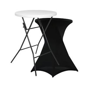 Oviala Business Inklapbare tafelstandaard en zwarte tafelstandaardhoes - zwart Kunststof 103614