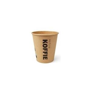 Premium Quality, Koffiebekers 250 ml (10 oz), karton Ø 9 x 9,5 cm bruin met bedrukking "Altijd Koffie" - bruin Kartonnen 8712426776033