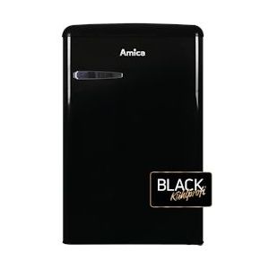 Amica KS 15614 S, Retro koelkast met vriesvak, 88 cm, zwarte olijven - zwart 1171098