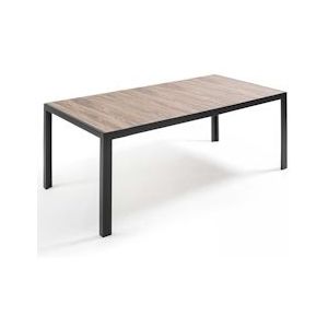 Oviala Business Eigentijdse tafel van aluminium en keramiek - grijs 106534