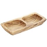 Olijfhouten Kom - Uniek Design - Voor Hapjes - Handgemaakt