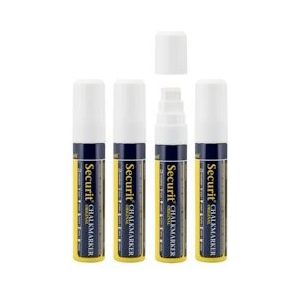 Securit® Originele Krijtstift Set Van Vier In Wit 7-15 mm|0,3 kg - wit Kunststof SMA720-V4-WT