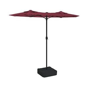 vidaXL Parasol dubbel met LED's 316x240 cm bordeauxrood - 362973