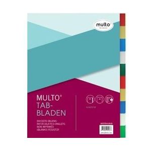 Multo tabbladen voor ft A4, 23-gaatsperforatie, 10-delig, geassorteerde kleuren - blauw Papier 8710986029477