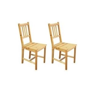 SIT Möbel Eetkamerstoel | Set van 2 | Board Zitting | Massief grenenhout | B 42 x D 42 x H 92 cm | naturel, gelakt | 19000-84 | Serie STUHL - beige Massief hout 19000-84
