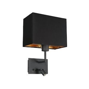 Mexlite wandlamp Nouveau - zwart - metaal - 1472ZW