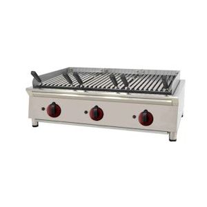 Lava gasbarbecue tafelmodel rvs-grill met spatwand - 1000x550x330 mm - 16,5 Kw - 4473AV00 Eurast - grijs 4473AV00