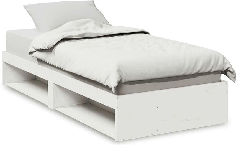 vidaXL Slaapbank - Massief Grenenhout - Wit - 90x190 cm