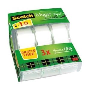 Scotch Magic onzichtbaar plakband, 2 rollen, 19 mm x 7,5 m + 1 plakbandhouder - 51131674738