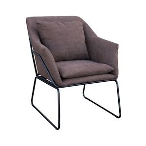 SVITA JOSIE fauteuil gestoffeerde bijzetfauteuil bruin single couch relaxfauteuil stof - bruin Textiel 91353