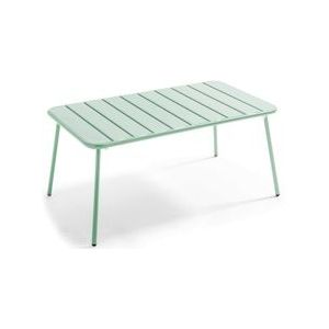 Oviala Business Salie groene stalen terras salontafel 90 x 50 cm - groen Staal 108479