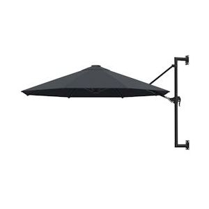 VidaXL Wandparasol 300 cm - Metalen Paal - Antraciet