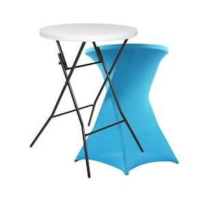 Oviala Business Hoge klaptafel met blauwe hoes - blauw Kunststof 103693