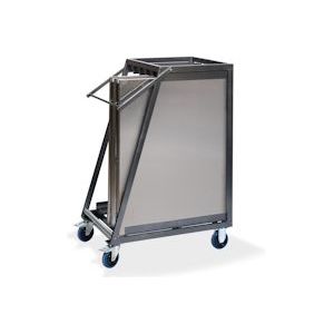 Essentials RVS Werktafel Trolley, voor 5 SOLID200 Werktafels, 88x65x113cm (LxBxH), T91200 - zilver Synthetisch materiaal T91200