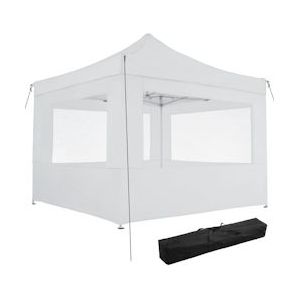 tectake Opvouwbaar tuinpaviljoen 3x3m met 4 zijdelen - wit - 403153 - wit Aluminium 403153