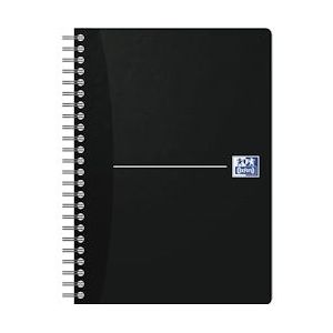Oxford Office Essentials spiraalschrift, 180 bladzijden, ft A5, geruit 5 mm, zwart - wit 741280