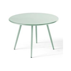 Oviala Business Ronde salontafel in saliegroen metaal 50 cm - groen Staal 108459