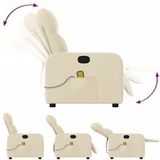 vidaXL Massagestoel verstelbaar stof crèmekleurig - 374214