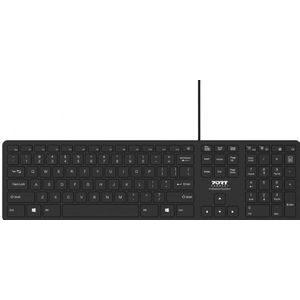 PORT - Connect Office Executive Low Profile - Toetsenbord - Zwart - Bedraad - 109 toetsen + 6 sneltoetsen - Membraan
