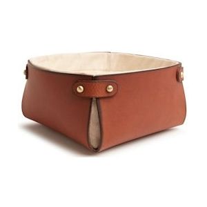 Served with Style - 111053 Camel - Broodmandje vierkant 19cm incl. canvas - bruin Leer 8712099063713