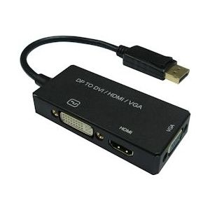 VALUE Adapter DisplayPort - VGA / DVI / HDMI, v1.2, Actief - zwart 12.99.3153