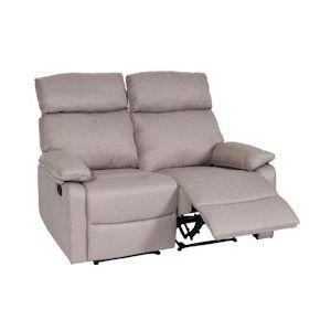 Mendler 2-zits bioscoopfauteuil HWC-L93, relaxfauteuil TV-fauteuil bank, armleuning met relaxfunctie nosag-vering stof/textiel ~ grijsbruin - bruin Textiel 103135+103136
