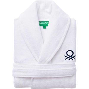 Benetton - Badjas 340 g/m² 100% katoen maat S/M in wit - S/M wit BE773