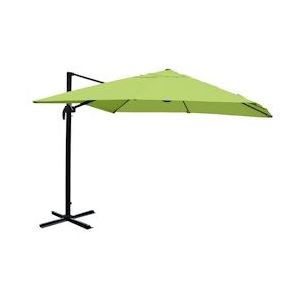 Mendler Zweefparasol HWC-A96, parasol, 3x3m (Ø4,24m) polyester/aluminium 23kg ~ groen zonder voet - groen Textiel 138980