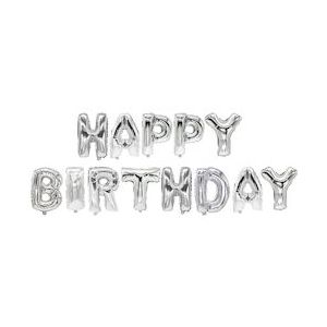 PAPSTAR, Folie ballonnen set zilver "Happy Birthday" - zilver Kunststof 4002911731383
