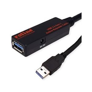ROLINE USB 3.2 Gen 1 Actieve Repeater kabel, zwart, 15 m - zwart 12.04.1071