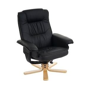 Mendler Relax fauteuil TV fauteuil zonder kruk M56 kunstleer ~ zwart - zwart Synthetisch materiaal 46308