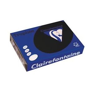 Clairefontaine Trophée Pastel, gekleurd papier, A4, 160 g, 250 vel, zwart - 3329680100105