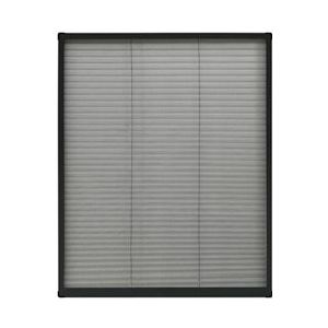 vidaXL Geplisseerde insectenhor voor ramen aluminium : kleur - antraciet, afmeting - 80 x 100 cm - 148664XL