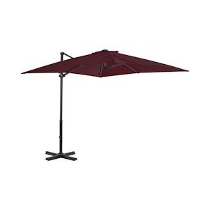 vidaXL Verkeerslicht parasol met Bordeaux rode aluminium paal 250x250 cm - rood 312304