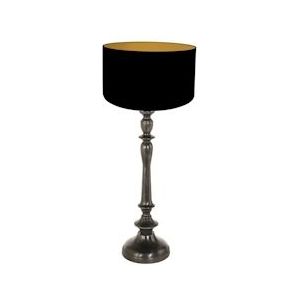 Anne Light & Home Anne Light Tafellamp 1-fl. "Lyons" 3982ZW (3467ZW + K2131SS) Zwart + Zwart/Goud - zwart Massief hout 3983ZW