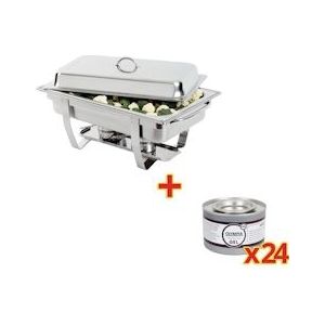 SPECIALE AANBIEDING Olympia Milan Chafing Dish met 24-pak Olympia gel brandpasta - S600