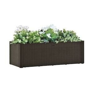 vidaXL Plantenbak hoog met zelfbewateringssysteem 100x43x33 cm mokka - 313960