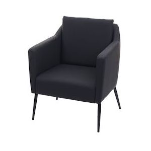 Mendler Lounge fauteuil HWC-H93a, fauteuil cocktail fauteuil relax fauteuil ~ kunstleer zwart - zwart Synthetisch materiaal 74708