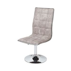 Mendler Set van 2 eetkamerstoel HWC-C41, stoel keukenstoel, in hoogte verstelbaar draaibaar, stof/textiel ~ vintage pebble grey - grijs Textiel 59105