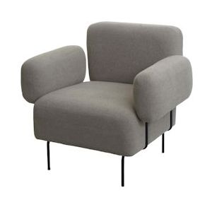 Mendler Lounge fauteuil HWC-L83, cocktail fauteuil gestoffeerde fauteuil fauteuil, bouclé stof/textiel metaal ~ grijs - grijs Textiel 101742