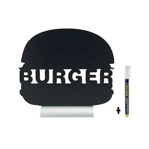 Securit® Aluminium Basis Tafelkrijtbord Burger In Zwart |0,5 kg - zwart Aluminium FBTA-BURGER