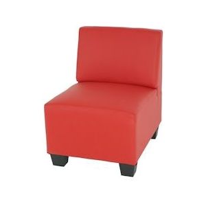 Mendler Modulaire fauteuil zonder armleuningen, middendeel Lyon, kunstleer ~ rood - rood Synthetisch materiaal 21691