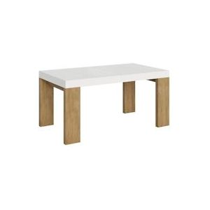 Itamoby Uitschuifbare tafel 90x160/420 cm Roxell Mix Wit essenblad Poten naturel eiken - 8050598045886