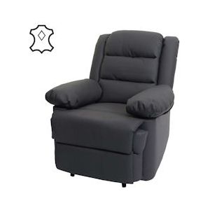 Mendler TV-fauteuil HWC-G15, relaxfauteuil, leder + kunstleder 101x87x100cm ~ grijs - grijs Leer 82846+82847