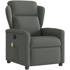 vidaXL Massagestoel - Verstelbaar - Donkergrijs - Stof