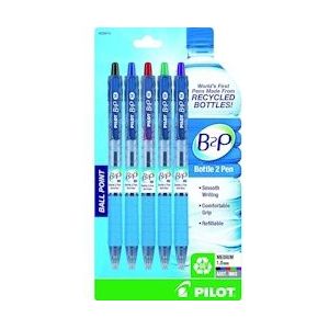 Pilot - B2P Ecoball Balpen flow pack - Medium - Zwart/Blauw/Rood/Groen - 4 stuks - 3131910583004