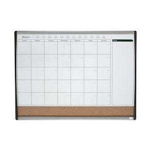 Nobo combibord, kurk en magnetische whiteboard maandplanner, ft 58,5 x 43 cm - wit Papier 1903813