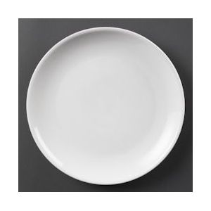 Olympia Witte platte borden 280 mm Set van 6 - wit Porselein CB492