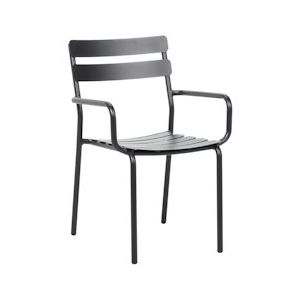 Oviala Business Zwarte aluminium terrasstoel - zwart 110989